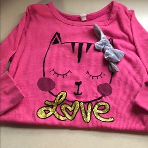 Pink cat long sleeve shirt